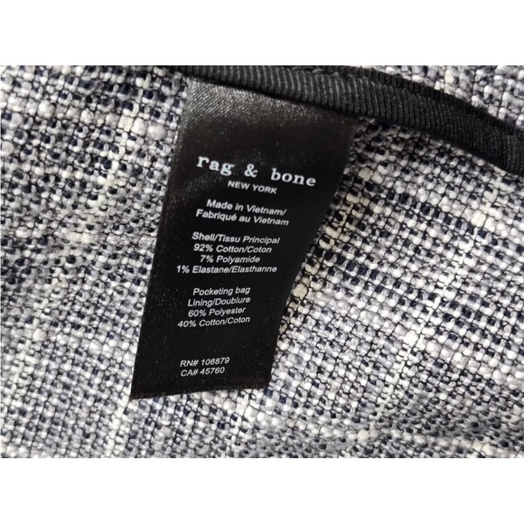 Rag & Bone Ames Deconstructed Check Gray Blazer Size 6 Womens - Picture 7 of 9